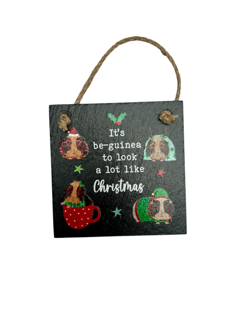 Slate Christmas hanging sign