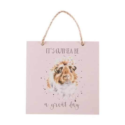 Wrendale 'Guinea be a Great Day' Guinea Pig Wooden Plaque